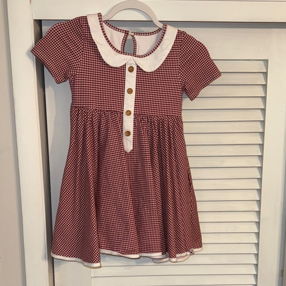 SWEETHONEY 10Y GIRLS Red Gingham Short Sleeve Dress Sweet Honey - Picture 1 of 16